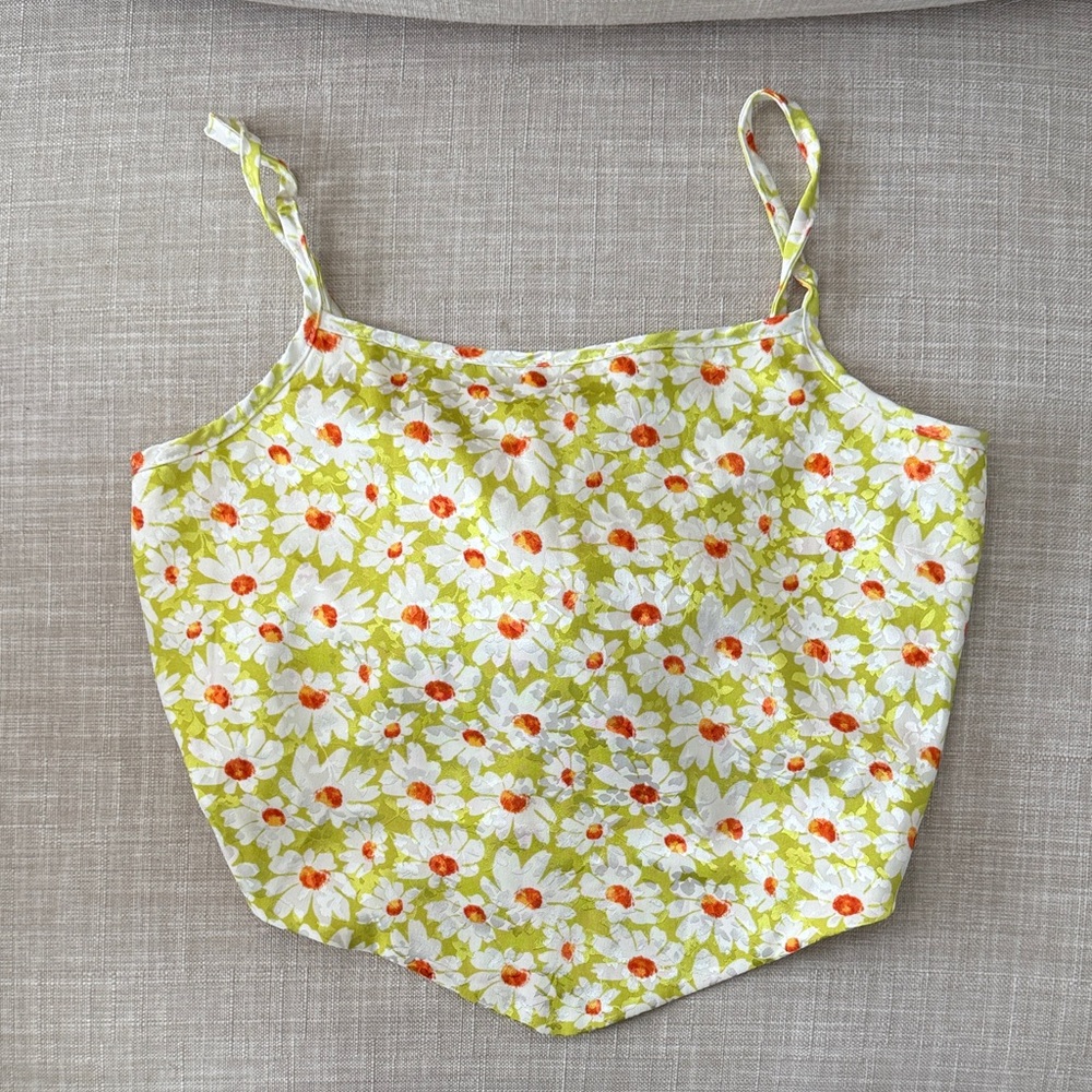 Altard State Floral Print Women's Top-Tie Back